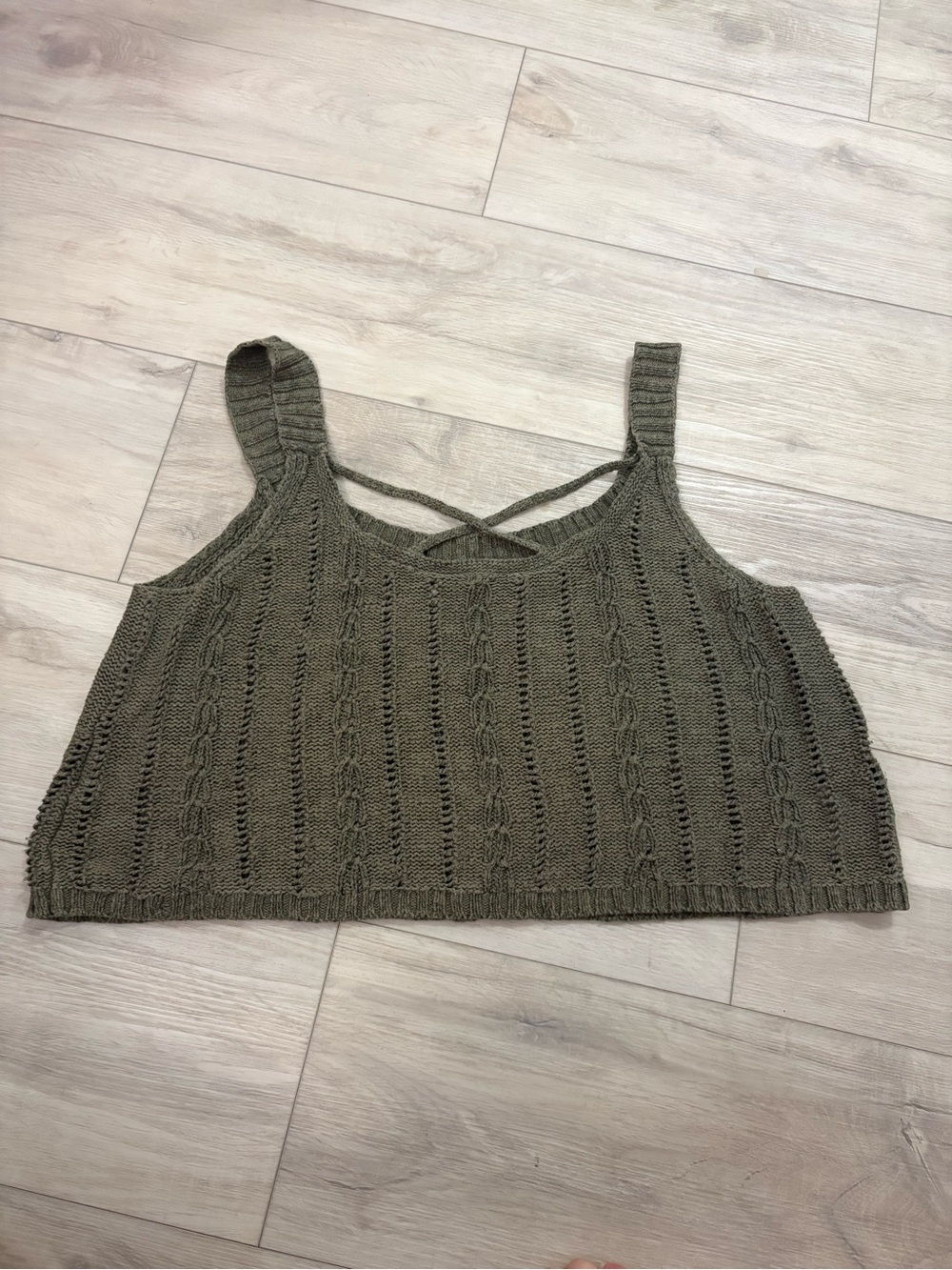 Hollister Olive Green Knit Crop Tank Top
